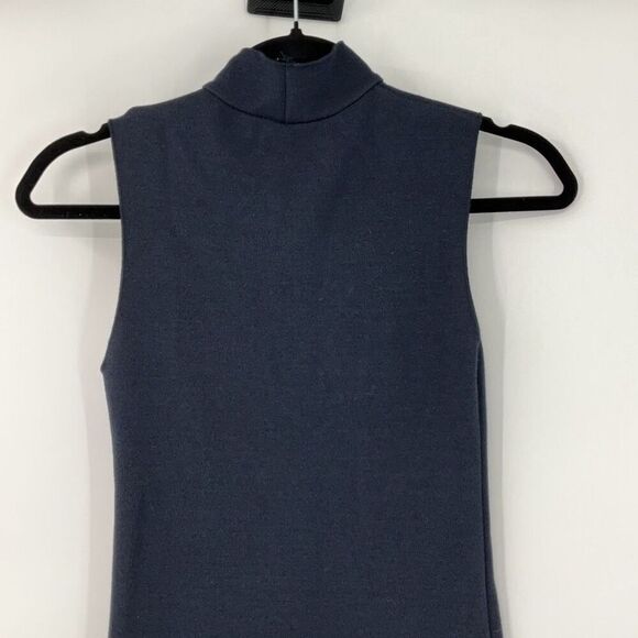 Zara Gray High Neck Sleeveless Knitted Midi Pullover Bodycon Dress Size Small - Picture 4 of 9